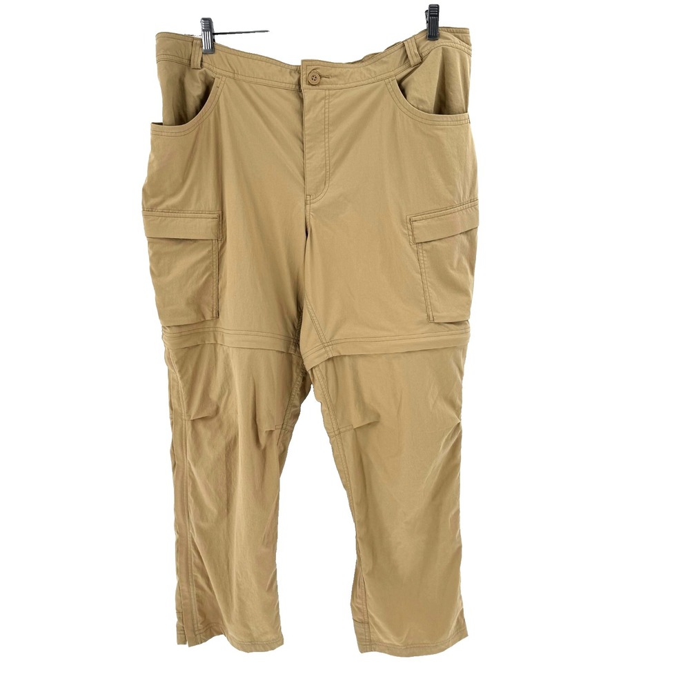 REI-Coop Sahara Convertible Cargo Pants Women's 24W Tan Outdoor Hiking Ankle Zip - Picture 10 of 12